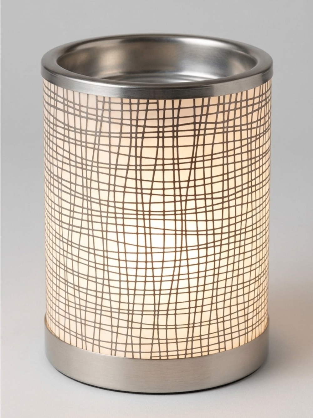 Yankee Candle Crosshatch Silver LED Electric Wax Warmer Excellent Condition